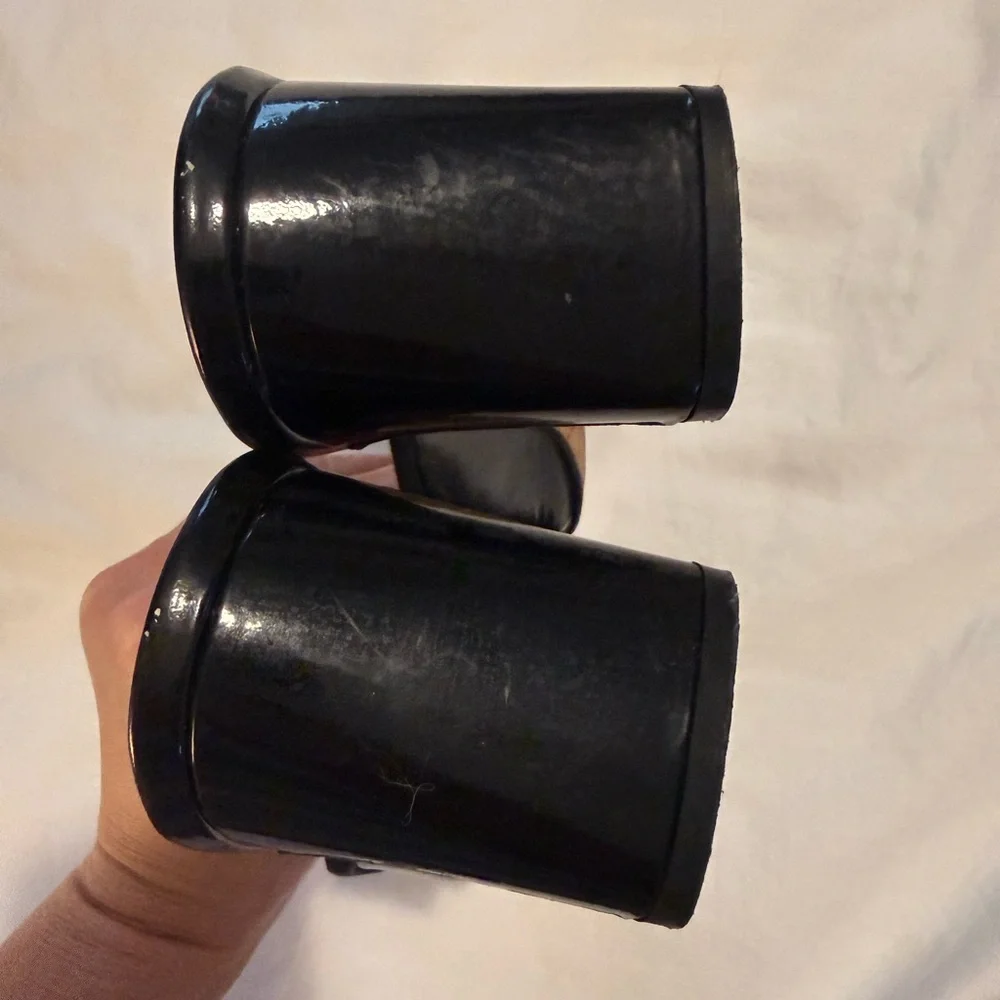 CHANEL Black Leather Bow-Trim Mules with White Piping EUC 0667 - Picture 3 of 16
